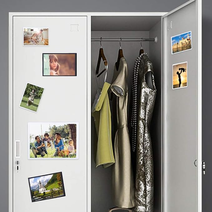 15 Pack Magnetic Picture Frames, Holds 8.5 x 11 Inches Photos Pictures, A4 Size White Magnetic Photo Frames with Clear Pocket for Refrigerator,Fridge, Locker, Office Cabinet