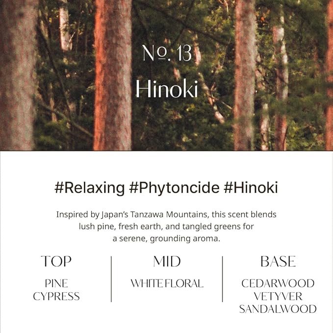 hetras Objet Diffuser Gift Set 6.7 fl.oz. 2 Pack | Hinoki Cypress Scent | Long-Lasting Scented Room Fresheners with 8 Reed Sticks for Home Fragrance Bedroom Bathroom Shelf Décor