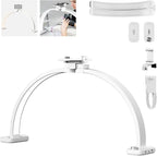 NEEWER Basic HM01-D 29" Arc Lamp, 40W Foldable LED Half Moon Table Nail Tech Light for Desk 3000K-6500K 3400lux/0.5m CRI95 USB Charging Phone Holder for Manicure Makeup Beauty Tattoo Overhead Shooting