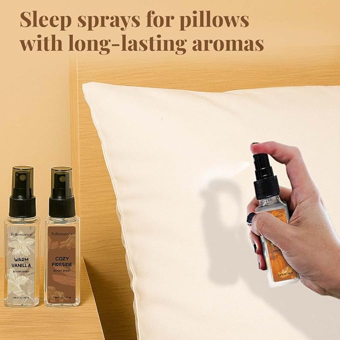 Folkulture Air Fresheners - Set of 3 Odor Eliminators | Vanilla Fragrance Spray for Home | Autumn Spice or Fall Scents Room Spray for Living Rooms, Bathrooms with Natural Essential Oils | 5.1 Oz