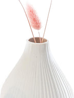 Chive ‘Frost’ Ceramic Flower Vase — Set of 6 Beautiful Small Bud Vases for Flowers & House Plants — Perfect Shelf Centerpieces and Living Room Decor — White