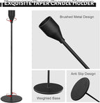 Taper Candle Holders, Set of 6 Candlestick Holders for Table Centerpieces, Weddings, Parties, Anniversaries and Home Decor, Elegant Candle Holders (Black)