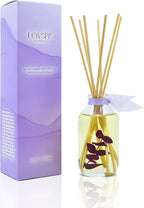 LOVSPA Reed Diffuser Set, DE-Stress Lavender Eucalyptus Scented Oil Diffuser with Sticks, Home Fragrance Accessories for Bathroom Shelf Decor, Aroma Diffusers for Home or Office Desk, USA Made
