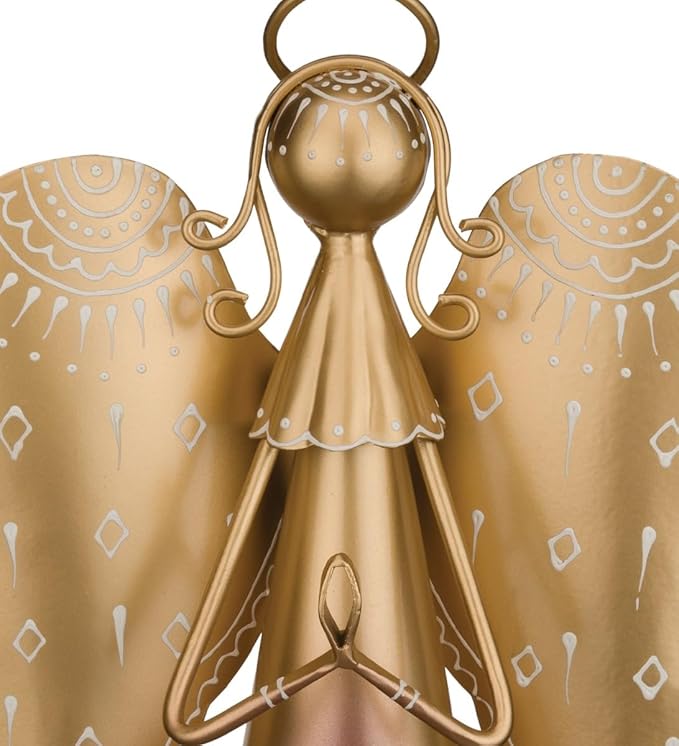 Regal Art & Gift Angel Statue - Metal Indoor/Outdoor Garden Statue Deals, Elegant Garden Decor, Beautiful Gifts for Women, Exquisite Angel Statues for Garden, 16-Inch, Gold