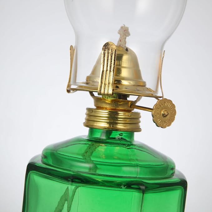 2 Pack Rustic Oil Lamp Large Vintage Glass Kerosene Lamp Chamber Oil Lamps for Indoor Use Home Decor Classic Old Hurricane Oil Lamp for Emergency Lighting 12.5''