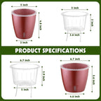 Self Watering Pots for Indoor Plants, 6-Pack 5'' Self Watering Planter with Drainage Holes, Small African Violet Pots with Water Indicator, Clear Wick Orchid Pot, Rose Gold
