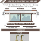 Brushed Gold Curtain Rods 18 to 45 in,Wraparound Curtain Rods,Adjustable Length,1 in Diameter Pipe,Wall or Ceiling Mounted,for Bedroom and Living Room (Brushed Gold 18” to 45”)