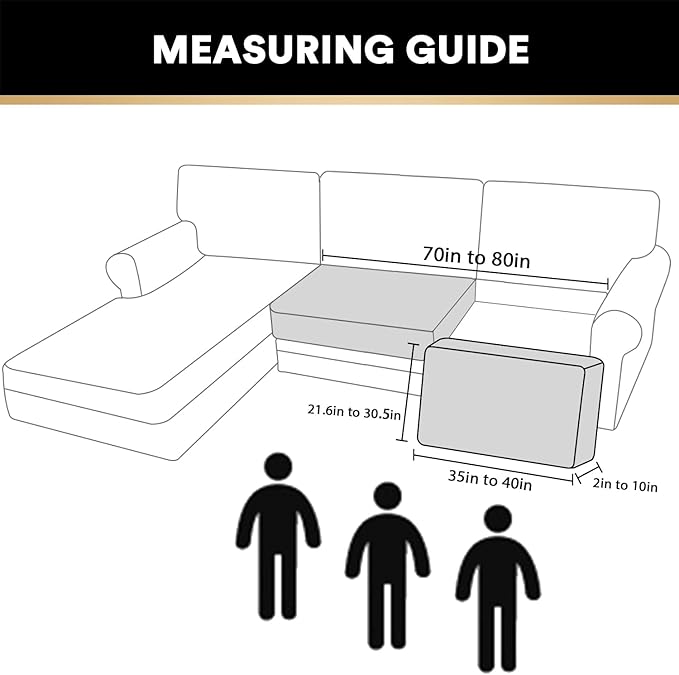 PrinceDeco Velvet Couch Cushion Cover Soft Stretch Cushion Slipcover for Chair Loveseat Sofa Cushion Furniture Protector Seat Cushion Sofa Cover (2 Piece Large Sofa Cushion Covers, Grey)