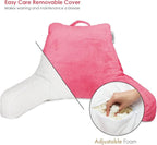 Nestl Reading Pillow for Kids, Small Bed Pillow, Back Pillow for Sitting in Bed, Memory Foam Chair Pillow, Reading & Bed Rest Pillows, Light Pink Back Pillow for Bed, Arm Pillow with Pockets