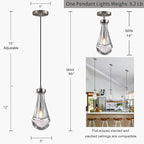 Raindrop Pendant Lights Set of Two, Nickel Pendant Lights Kitchen Island, Indoor Pendant Lighting, Pendant Light Fixtures, Pendant Light for Kitchen Island Bedroom Bathroom