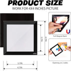 4X4" Magnetic Picture Frame with Black Border(10 Pack),Square Magnet Photo Pockets,Decorations for Fridge/Lockers with Clear Plastic Cover (Classic)