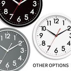 AKCISOT Wall Clock 10 Inch Silent Wall Clocks Battery Operated Non Ticking - Modern Silver Clock Decorative for Kitchen, Bathroom, Bedroom, Living Room, Office, Home(Silver)