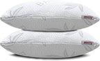 JJDANFILL Rayon Derived from Bamboo Pillow King Size Set of 2 - Machine Washable Bed Pillows for Sleeping for Back, Stomach, Side Sleeper - Firm Shredded Memory Foam Pillows 20 * 36in