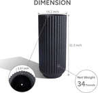 31.5 Inch Tall Roman Column Concrete Planter（14.2Dx31.5H，36 Pounds）,Durable All-Weather Use with Drainage Holes,Large Tall Round Planter for Outdoor Indoor Plants