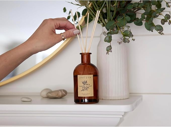 Craft & Kin Reed Diffuser Sticks – 3 Pack of 8 Natural Rattan Sticks per Pouch – Home Fragrance Refill, Eco-Friendly Reed Replacement for Essential Oil Diffusers