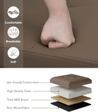 15 Inches Small Folding Storage Ottoman Cube, Storage Footrest, Foot Rest Stool, for Living Room, Bedroom, Dorm, Hallway, Entryway, Brown