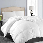 EASELAND Twin XL Down Alternative Comforter - Quilted Duvet Insert for All Seasons, Soft Lightweight with Corner Tabs, Summer Winter Warm Bedding, White 68×92 Inches
