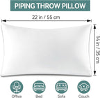 14 x 22 Throw Pillow Inserts (Pack of 2, White), Indoor Decorative Pillows Lightweight Soft Fillers, Bed and Couch Pillows, Rectangular Throw Pillow Inserts, Lumbar Support Pillow Insert