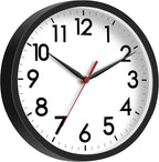 AKCISOT Wall Clock, Modern Small Wall Clocks Battery Operated 8 Inch, Silent Non-Ticking Analog Classic for Office, Home, Bathroom, Kitchen, Bedroom, School(Black)