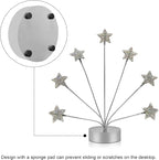 7-Branch Family Desktop Photo Tree Holder Clip Round Base, Card Picture and Memo Desk Frame Display Stand for Wedding Party Christmas Photo Clip Holder Table Numbers (Stars)