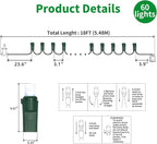 60 Count Cool White -String Lights - LED Christmas Lights, Mini led Lights for Indoor Outdoor Home Holiday Party Wedding Independence Day Decoration