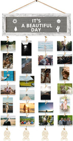 Picture Frames Collage Wall Decor Hanging Photo Display, Birthday Gifts for Mom Grandma Teen Girl, Felt Letter Board with 270 Letters and 30 Clips, Unique DIY Collage Picture Frames for Mothers Day