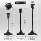 CHILL RECIPE Black Candlestick Holder Tall Taper Candle Holder for Home Decor Table Centerpiece Party Festival Decorations Halloween Decoration (2 Set 6Pcs)