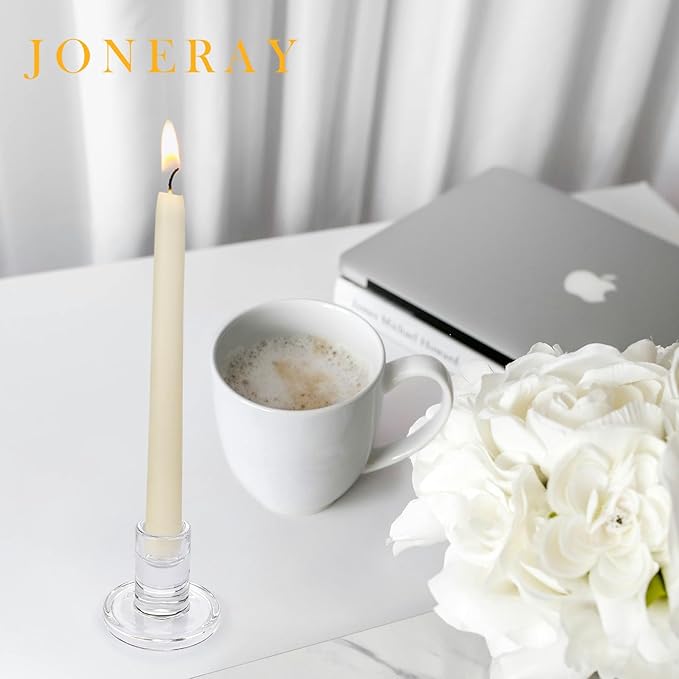 24PCS Taper Candle Holders Bulk,Clear Glass Candlestick Holders,Heat-Resistant Glass Candle Holder for Table Centerpieces, Wedding,Dinner Party and Home Decor