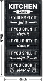 Hanging Kitchen Rules Wood Decor Sign, Rustic Kitchen Wooden Signs, Printed Wood Wall Art Sign, Kitchen Door Rules Rustic Sign, Hanging Wood Sign Kitchen Decor, Funny Farmhouse Kitchen Wall Décor A1