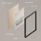 SIGNWIN Framed Collage Print Gallery Set 1980s Retro Miami Wall Art, Set of 4 Beach Landscape Wall Decor Prints, Nature Wilderness Wall Décor for Living Room, Bedroom - 11"x14" Black