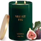 Goodpick Velvet Fig Scented Candle, Soy Wax 22oz 120H Long Burning, Juicy Fig & Creamy Hazelnut, Home Aromatherapy Candles