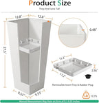 Tall Planters for Outdoor Plants, Large Resin Flower Pots for Garden, Front Porch, Patio, Indoor - Set of 2 (White, 27.5 inch - 2 Pack)