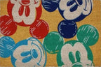 Gertmenian Disney Mouse Doormat Rug Front Door Coir Mat Welcome Home Indoor Outdoor Entryway Carpet, 2-Pack 20x34, Retro Mickey Faces/Hi There