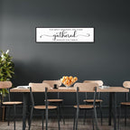 The Best Memories Are Made Gathered Around The Table Wall Decor: Farmhouse Kitchen Wall Art Framed Large Rustic Kitchen Sign Modern Dining Room Wall Decor Hanging Wall Plaques 12"x40"