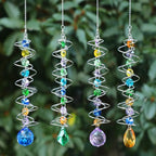 Sun Catchers, 4 Pcs Crystal Suncatchers for Indoor Windows Hanging Decorative Crystals Ball Prism for Yard and Garden Indoor Home Wedding Party Car Mirror Christmas Tree Decorations