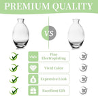 Glasseam Clear Glass Bud Vase, 3Pcs/Set Modern Decorative Small Mini Flowers Vases Short Minimalist Aesthetic Home Decor Vintage Cute Handmade Tiny Wedding Table Centerpieces for Single Flower Rose