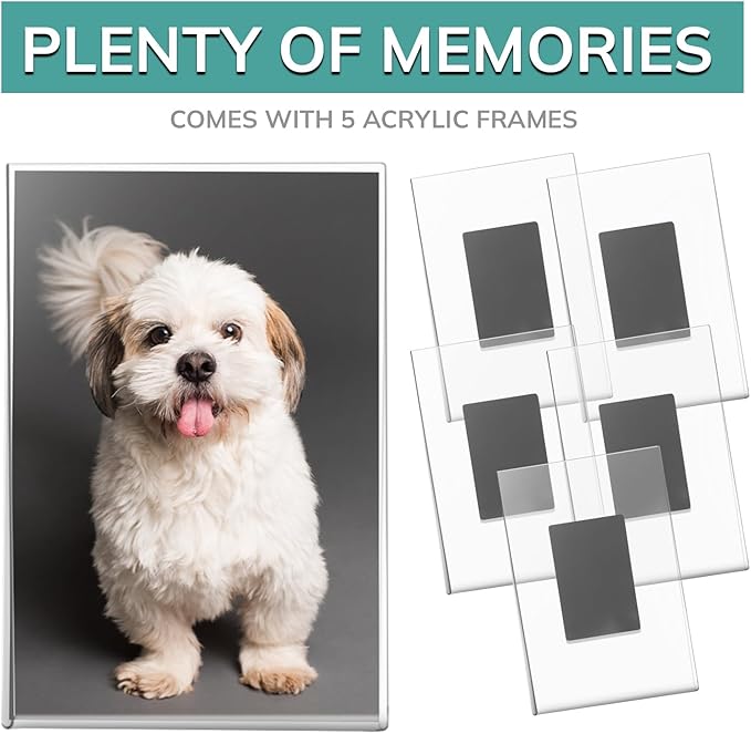 pbf 4x6 Magnetic Picture Frames for Refrigerator | 4 x 6 Clear Magnetic Acrylic Frames | Magnetic Photo Holders for Fridge, Locker, Photo Board, Art Display, Sign Holder (5-Pack)