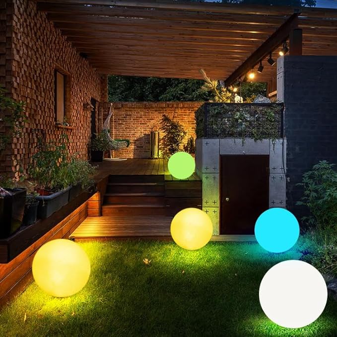 12-Inch LED Ball Light, Changing Glowing Orb Light with Remote, Soft Dimmable Globe Floor Lamp, Rechargeable Globe Mood Lamp, Waterproof Decorative Cordless Night Lights for Home Bedroom Nursery Patio
