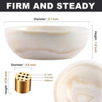 Koville Turkish Natural Marble Incense Holder, Incense Holders for Sticks, Sturdy Incense Burner Ash Catcher, Ideal for Meditation, Relaxing, Easy to Clean