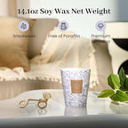 M&SENSE LavenderCitrus Scented Candles for Home, Lead-Free Wick Highly Scented Jar Candles, 14.1 Oz 80 Hours Lasting Burning Candles Gifts for Women, Relaxing Aromatherapy Candle for Stress Relief