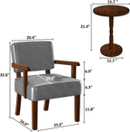 Accent Chair, PU Leather Oversized Living Room Chairs with Soft Seat and Armrests, Armchair for Bedroom, Dinning, Reading and Waiting Rooms (Leather Gray)