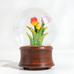 Fall Autumn Decor Tulip Snow Globe Musical, Tulip Themed Gifts, Indoor Fall Decorations, Thanksgiving Gift Ideas.