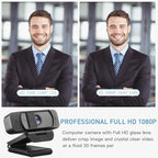 1080P Webcam with Microphone for PC Streaming, Web Camera for Desktop with Privacy Cover, 100° Wide Angle, Auto Light Correction, USB Plug&Play Web Cam for OBS/Gaming/Zoom/Skype/FaceTime/Teams/Twitch