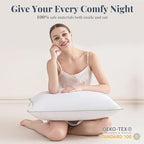 Hotel-Quality Bedding Bed Pillows for Sleeping - Queen Size Set of 2, 100% Breathable Cotton Cover Soft Supportive Fluffy Pillows 2 Pack Full size20*28（Green）