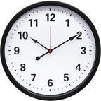 LEIKE Metal Wall Clock 14IN Black, Retro Silent Quartz Battery Operated, Decorative for Patio, Kitchen, Living Room, Bedroom, Pool