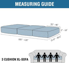 H.VERSAILTEX Velvet Stretch Couch Cushion Cover Plush Cushion Slipcover for Chair Loveseat Sofa Cushion Furniture Protector Seat Cushion Sofa Cover (3 Piece XL Sofa Cushion Covers, Sea Grass)