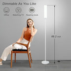 Floor Lamp with Remote Control,Bright Floor Lamps for Living Room/Bedroom/Office, Stepless Adjustable 3000K-6000K Colors and 10-100% Brightness,Standing Light with Foot Switch (White)