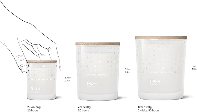 Skandinavisk SNÖ 'Snow' Scented Candle, Special Edition, Scent Notes: Frozen Forests and Frosted Berries, The Sharp Breath of Subzero Skies, Vegan Formula, 7.0 oz.