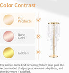 NUPTIO Wedding Centerpieces Gold Vases: 2 Pcs 21.7in Tall Crystal Flower Vase Metal Flowers Stand for Party Tables Decorations - Elegant Bulk Weddings Decoration Table Chandelier Centerpiece Stands