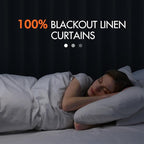 MIULEE 100% Blackout Curtains 96 Inch Long 2 Panels Set for Bedroom, Thick Faux Linen Black Out Curtain Room Darkening Back Tab Pleat Window Textured Drapes with Hooks for Living Room, Chambray Blue